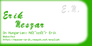 erik meszar business card